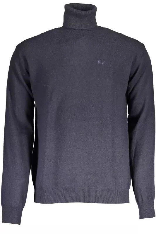 wool sweater with stripes-La Martina Elegant Turtleneck Sweater with Embroide Men's Logo