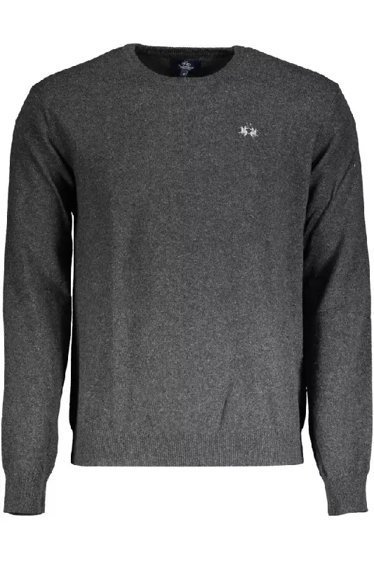 men's black wool sweater-La Martina Elegant  Wool-Blend Men's Sweater