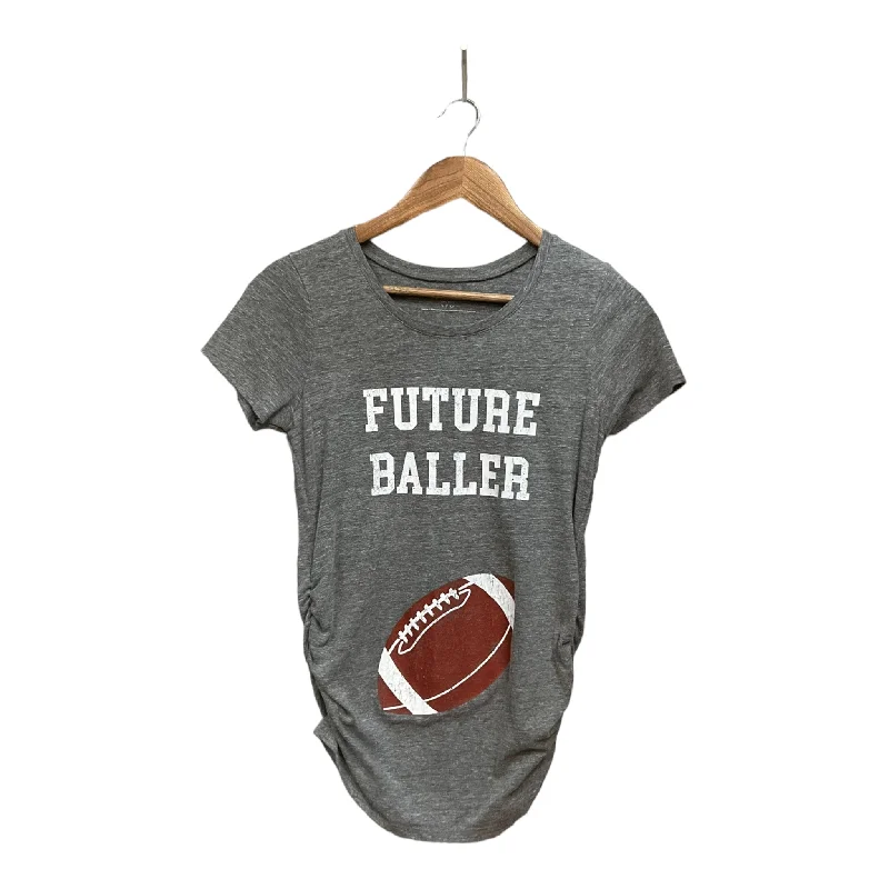 short sleeve t-shirt with modern graphics -Maternity Top Short Sleeve By Motherhood  Size: S