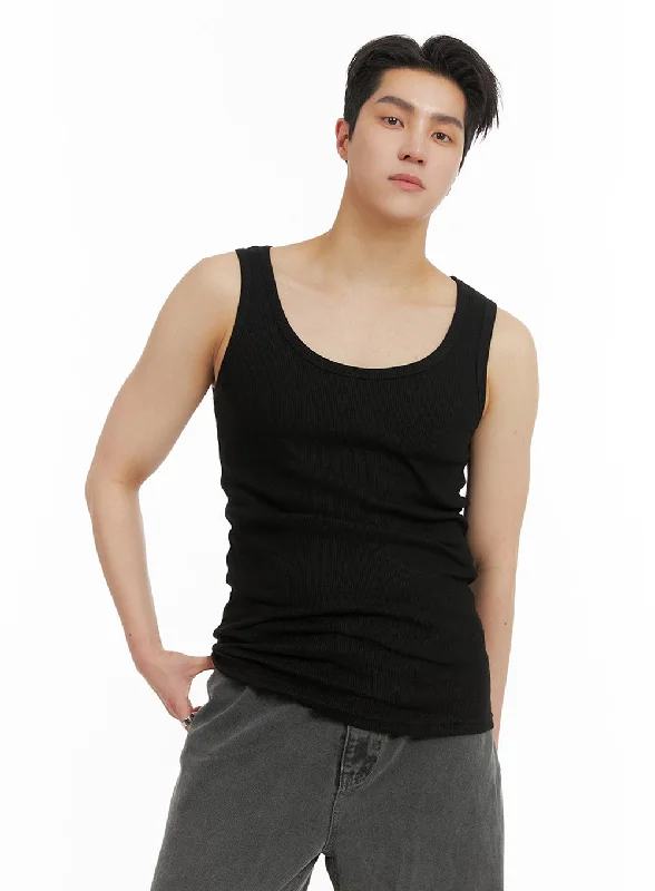 stylish short sleeve cotton t-shirt -Men's Basic Tank Top IA401