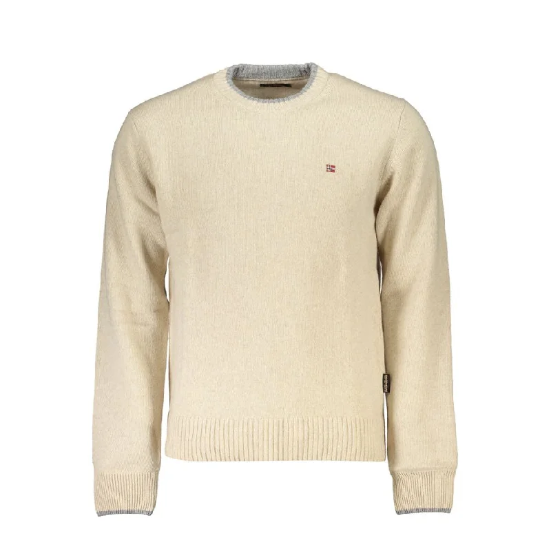 wool sweater for relaxed days-Napapijri  Crew Neck Embroide Men's Sweater