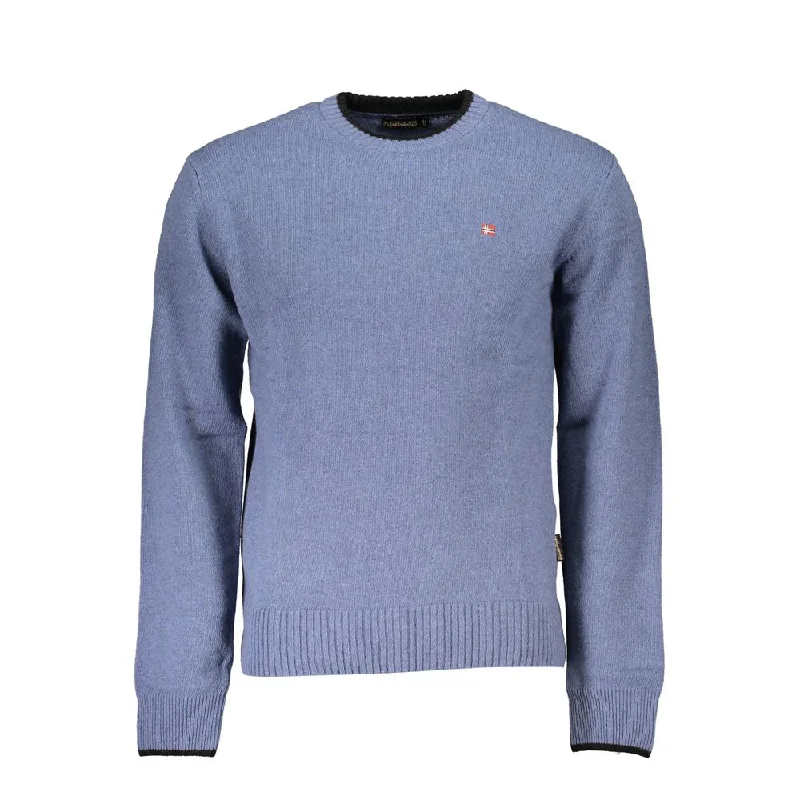 textured knit sweater-Napapijri  Crew Neck Embroide Men's Sweater