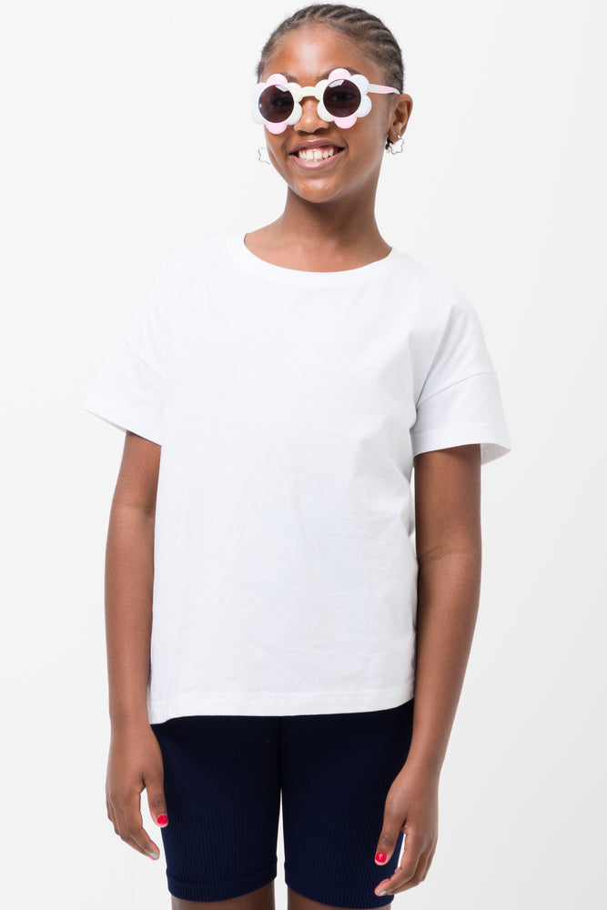 comfortable short sleeve cotton shirt -Plain T-Shirt White