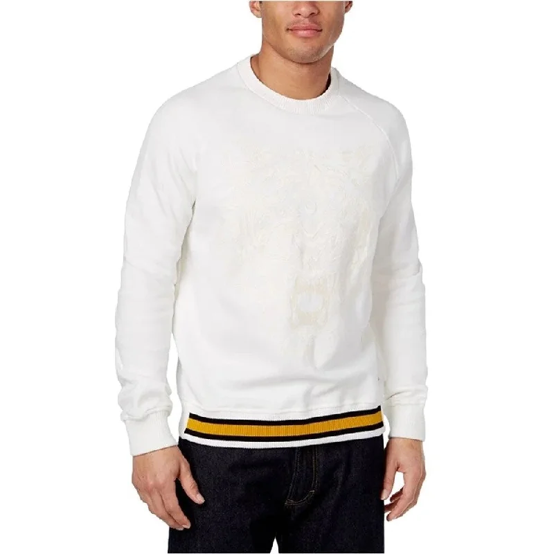 cotton blend sweater-Sean John Men's Tiger Embroidered Sweatshirt Cream Size 3 Extra Large - XXX-L