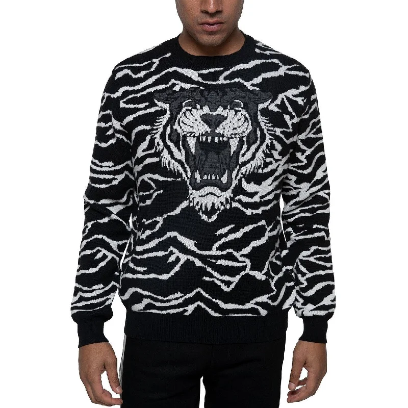 lightweight pullover sweater-Sean John Men's Tiger Sweater Black Size XXX Large - XXX-Large