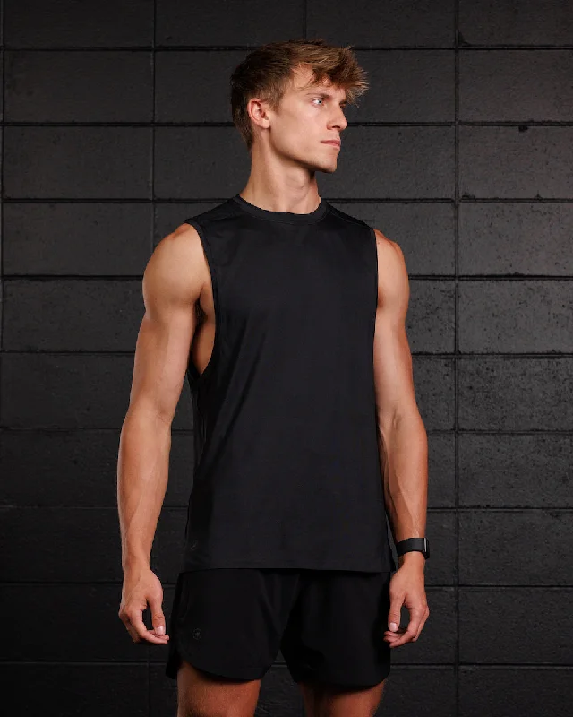 basic short sleeve t-shirt for men -SmartTech Tank | Black