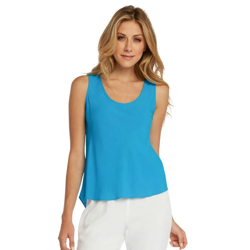 loose fit short sleeve t-shirt for everyday use -Solid Tank Top - Turquoise