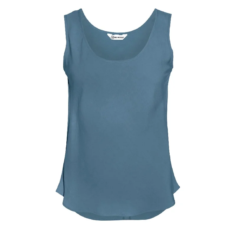 soft short sleeve t-shirt for casual wear -Solid Tank Top - Slate