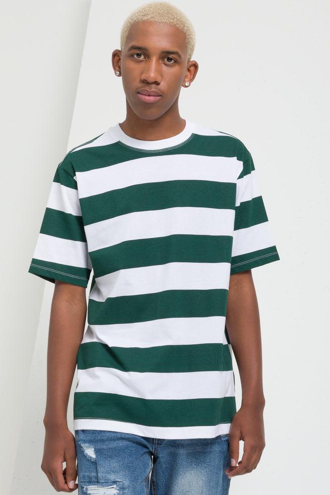 short sleeve shirt with abstract print -Stripe Short Sleeve T-Shirt Green & White