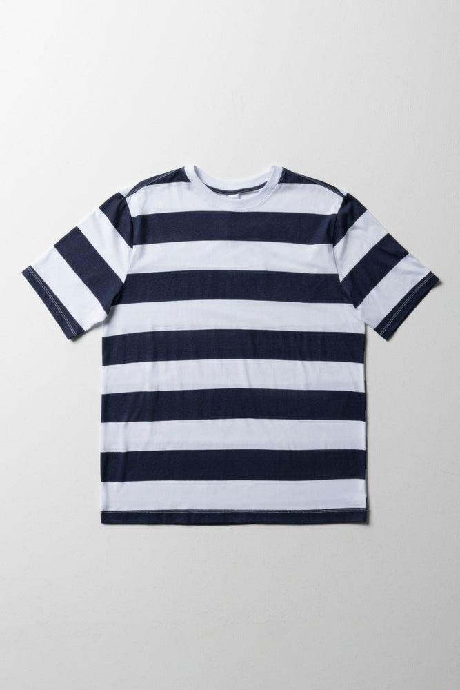 colorful short sleeve shirt for women -Stripe Short Sleeve T-Shirt Navy & White