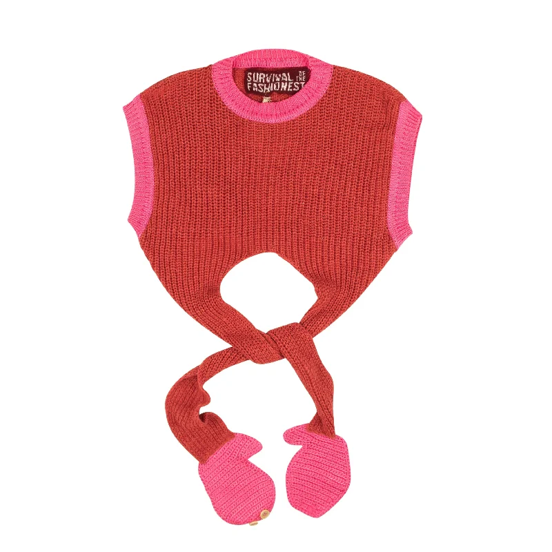 sweater for casual evening wear-Survival Of The Fashionest Hug Cropped Vest - Pink