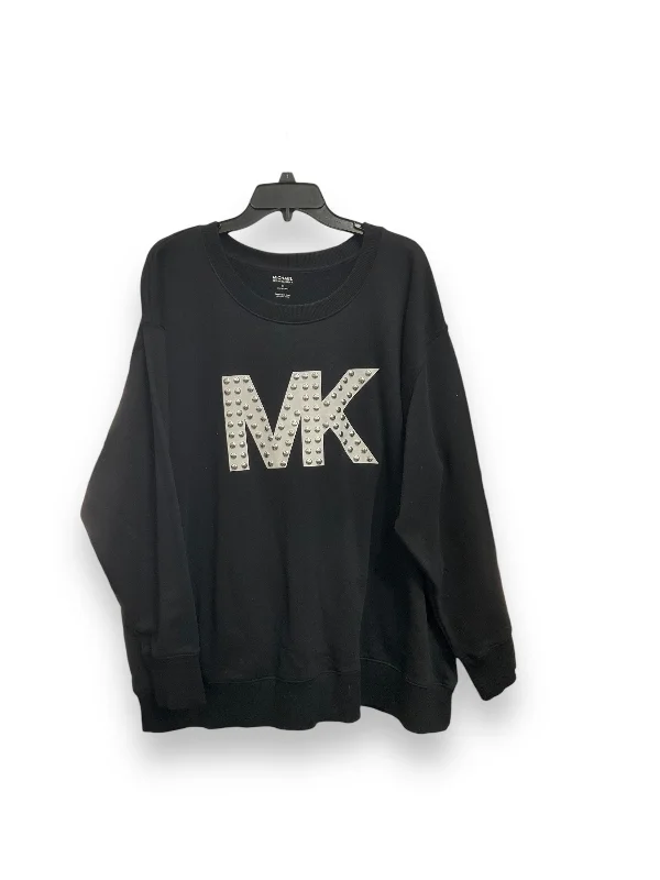 short sleeve shirt with fashionable prints -Sweatshirt Crewneck By Michael By Michael Kors In Black, Size: 3x