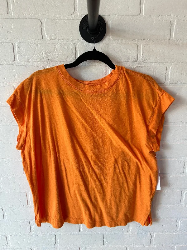 high-performance short sleeve t-shirt for sports -Top Short Sleeve Basic By A New Day In Orange, Size: L