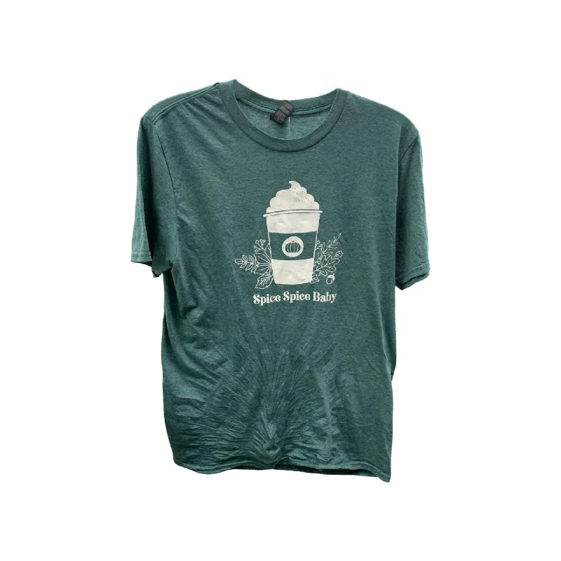 short sleeve t-shirt for running activities -Top Short Sleeve Basic By Anvil In Green, Size: M