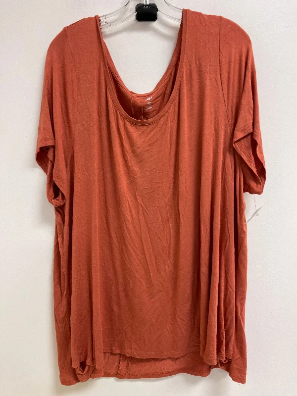 stylish short sleeve t-shirt for hot days -Top Short Sleeve Basic By Dip In Orange, Size: 3x