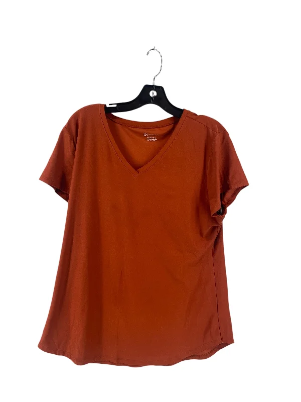 high-end short sleeve shirt for casual events -Top Short Sleeve Basic By No Boundaries In Brown, Size: 2x