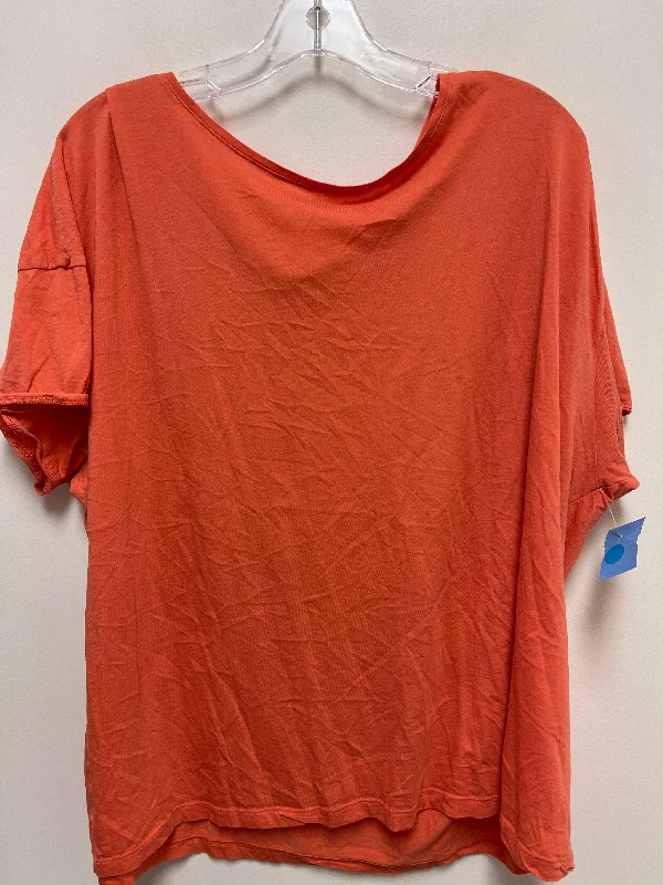 relaxed fit short sleeve shirt for men -Top Short Sleeve Basic By Terra & Sky In Orange, Size: 1x