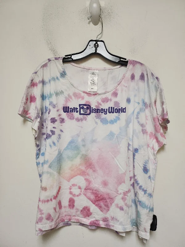 short sleeve t-shirt for cold weather layering -Top Short Sleeve Basic By Walt Disney In Tie Dye Print, Size: M