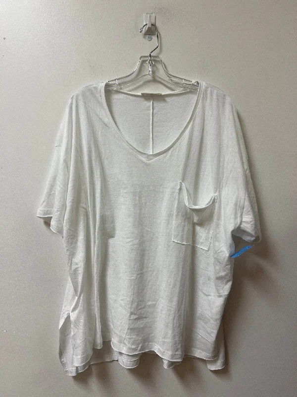 short sleeve t-shirt for light outdoor activity -Top Short Sleeve Basic By Zenana Outfitters In White, Size: M