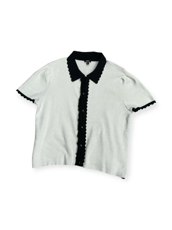 high-quality cotton short sleeve t-shirt -Top Short Sleeve By Express In Black & White, Size: M