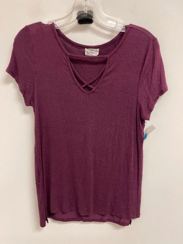 short sleeve workout t-shirt for women -Top Short Sleeve By Glitz In Purple, Size: Xl