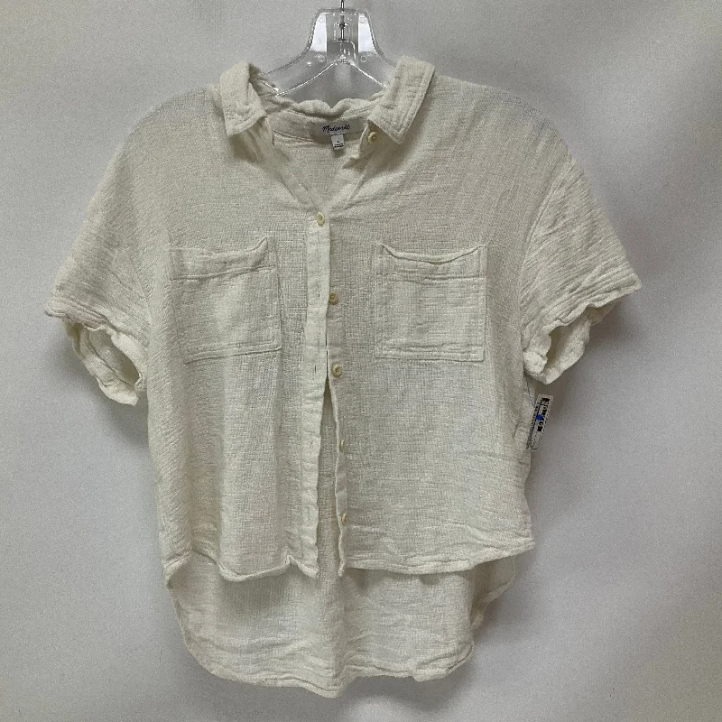 simple short sleeve shirt for casual Fridays -Top Short Sleeve By Madewell In White, Size: S