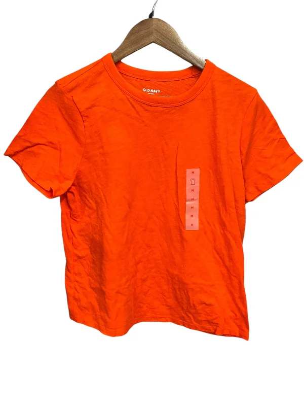 relaxed short sleeve shirt for work -Top Short Sleeve By Old Navy In Orange, Size: M