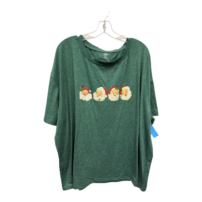 short sleeve shirt with animal designs -Top Short Sleeve By Shein In Green, Size: 4x