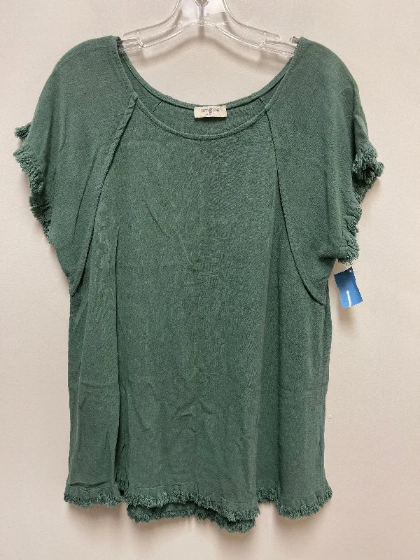 comfortable short sleeve blouse for women -Top Short Sleeve By Umgee In Green, Size: S