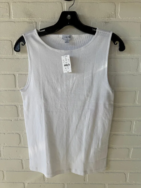 trendy graphic t-shirt for school -Top Sleeveless Basic By J. Crew In White, Size: M