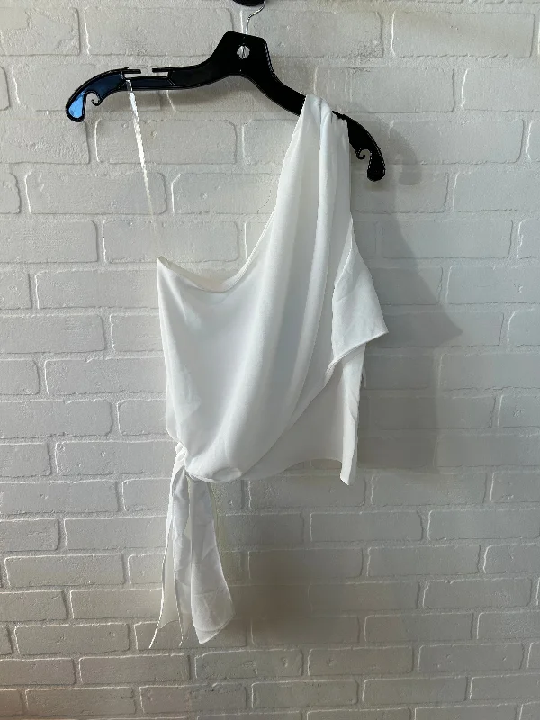 high-end short sleeve casual shirt -Top Sleeveless By Lush In White, Size: S