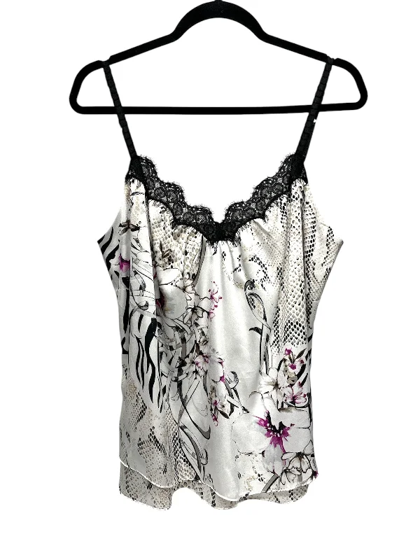 sporty short sleeve t-shirt with designs -Top Sleeveless By White House Black Market In Floral Print, Size: L