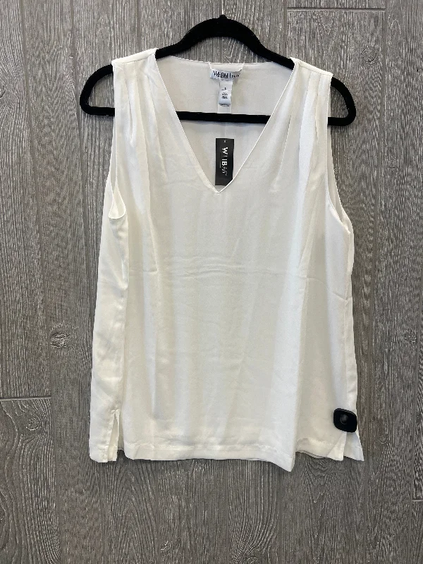 soft short sleeve top for leisure -Top Sleeveless By White House Black Market In White, Size: L