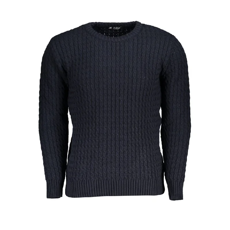 oversized knitted sweater for men-U.S. Grand Polo Elegant Crew Neck Twisted  Men's Sweater