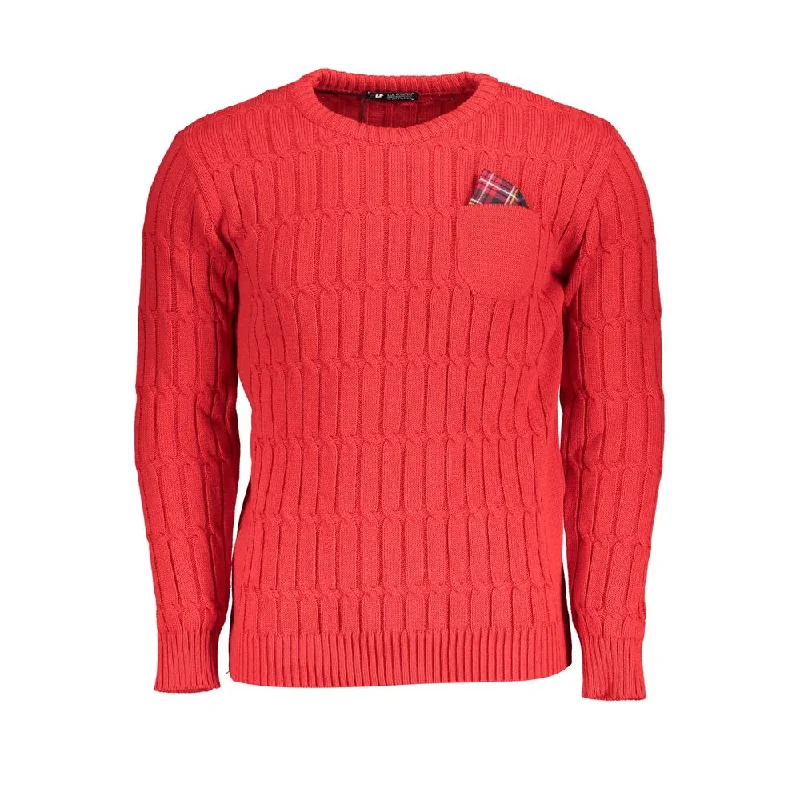 knitted sweater with bold patterns-U.S. Grand Polo Grand Polo  Twisted Crew Neck Men's Sweater