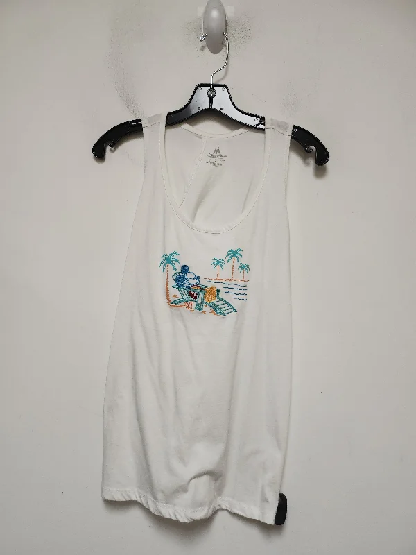 short sleeve t-shirt with retro print -White Top Sleeveless Basic Walt Disney, Size S