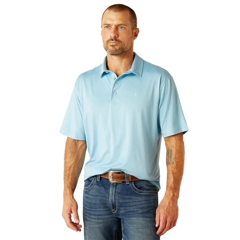 slim fit short sleeve t-shirt for outdoor sports -'Ariat' Men's Charger 2.0 Polo -Sheltering Sky