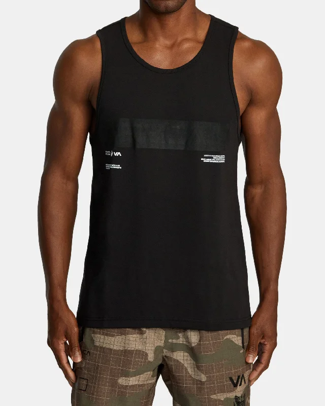 loose fit short sleeve workout shirt -Big RVCA Sport Tech Tank Top - Black