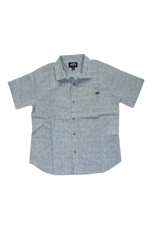 casual fit button down -Billabong Boys' Sundays Mini SS Shirt