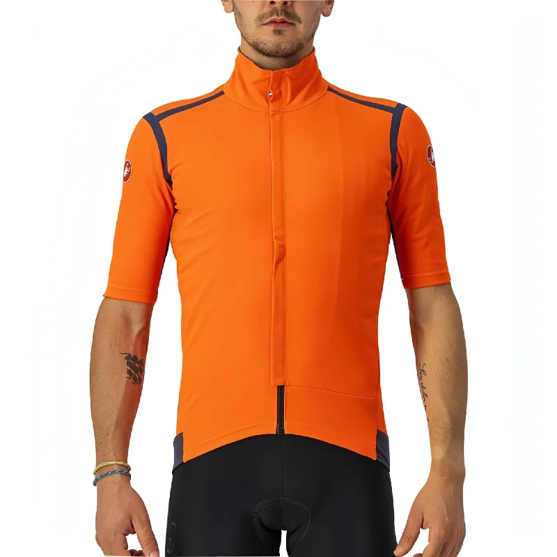 high-performance short sleeve t-shirt for sports -Castelli Gabba ROS Short Sleeve Mens Cycling Jersey - Orange