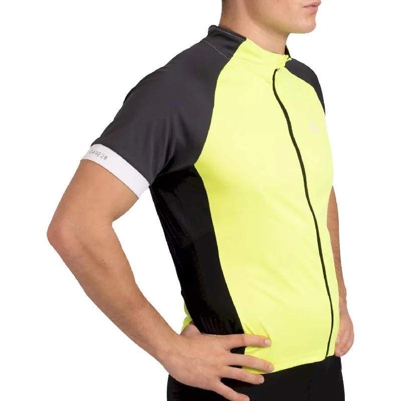 casual short sleeve shirt for laid-back style -Dare2B Protraction Short Sleeve Mens Cycling Jersey - Yellow