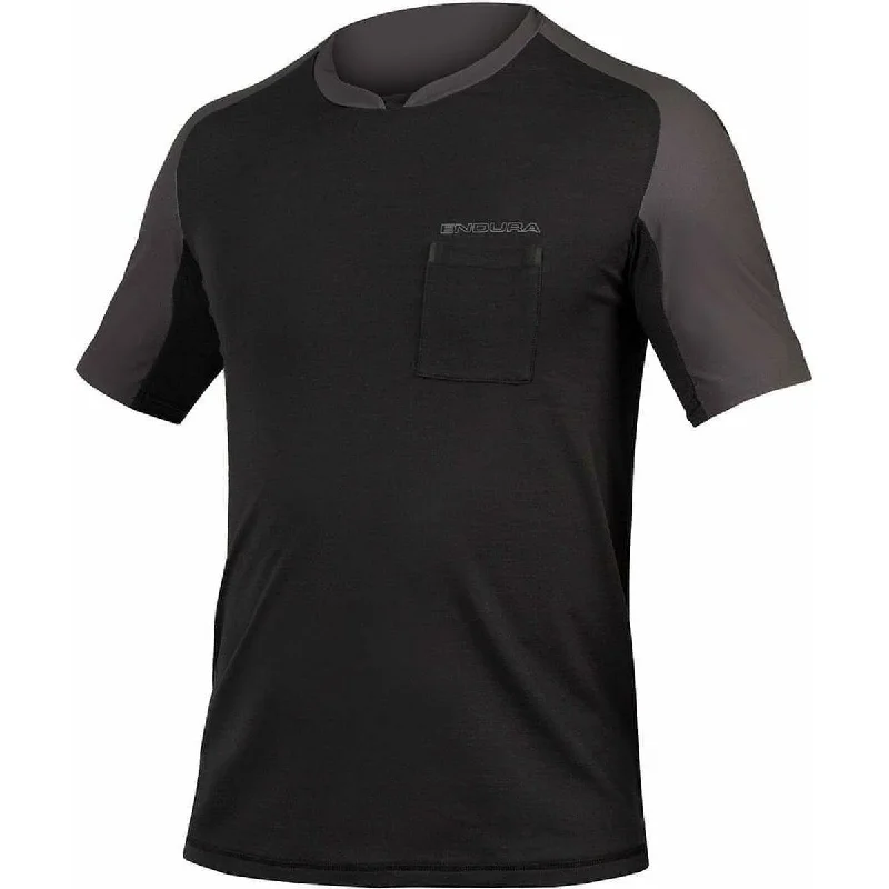 comfy short sleeve t-shirt for sports -Endura GV500 Foyle Tech Short Sleeve Mens Cycling Jersey - Black