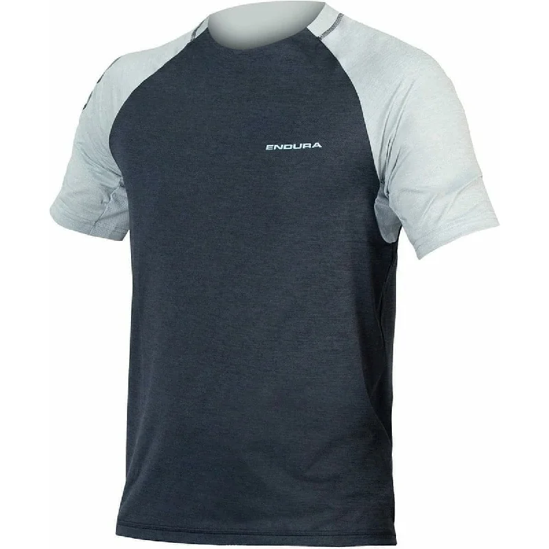 men’s graphic short sleeve t-shirt -Endura SingleTrack Short Sleeve Mens Cycling Jersey - Blue