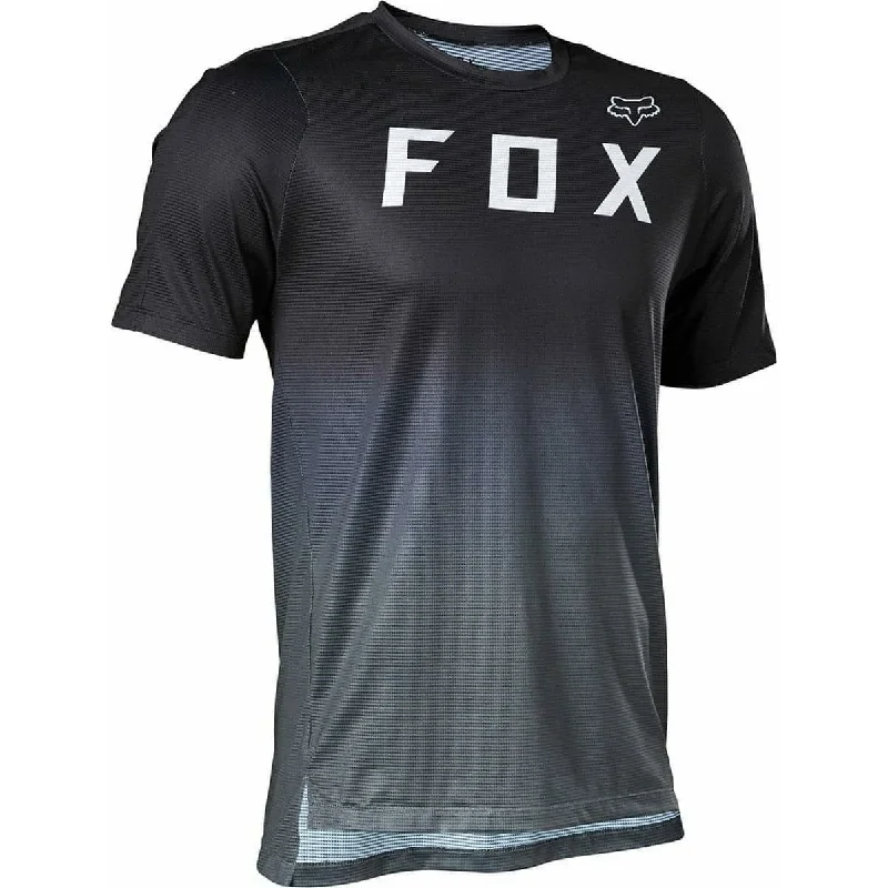 stylish men’s short sleeve polo shirt -Fox Flexair Short Sleeve Mens Cycling Jersey - Black