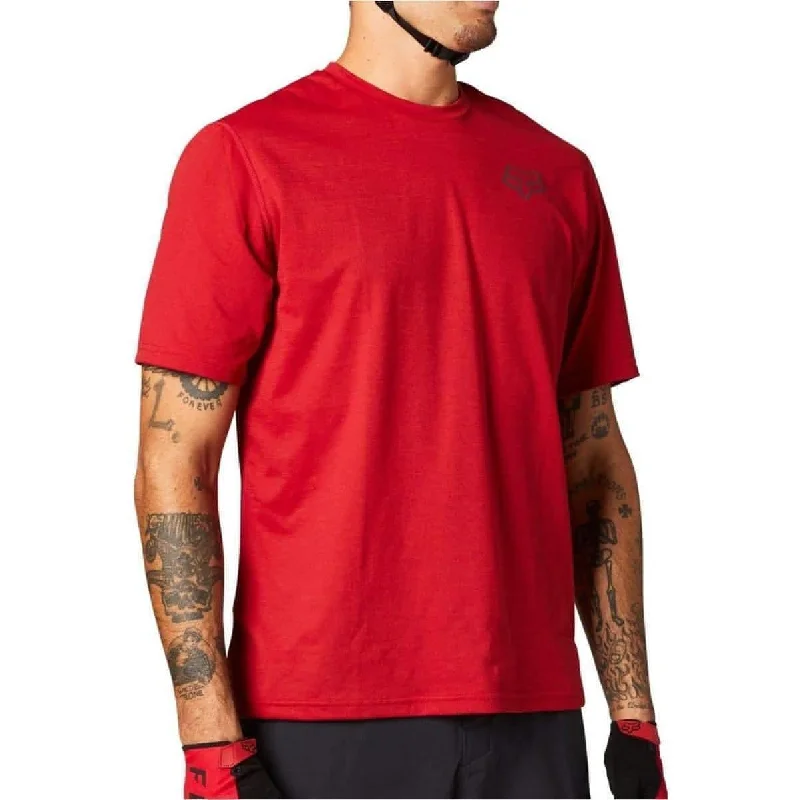 short sleeve shirt with abstract print -Fox Ranger PowerDry Short Sleeve Mens Cycling Jersey - Red