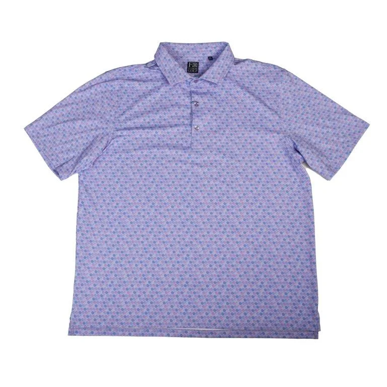 relaxed short sleeve shirt for work -'FX Fusion' Men's Golfball Geo Print Polo - Lavender