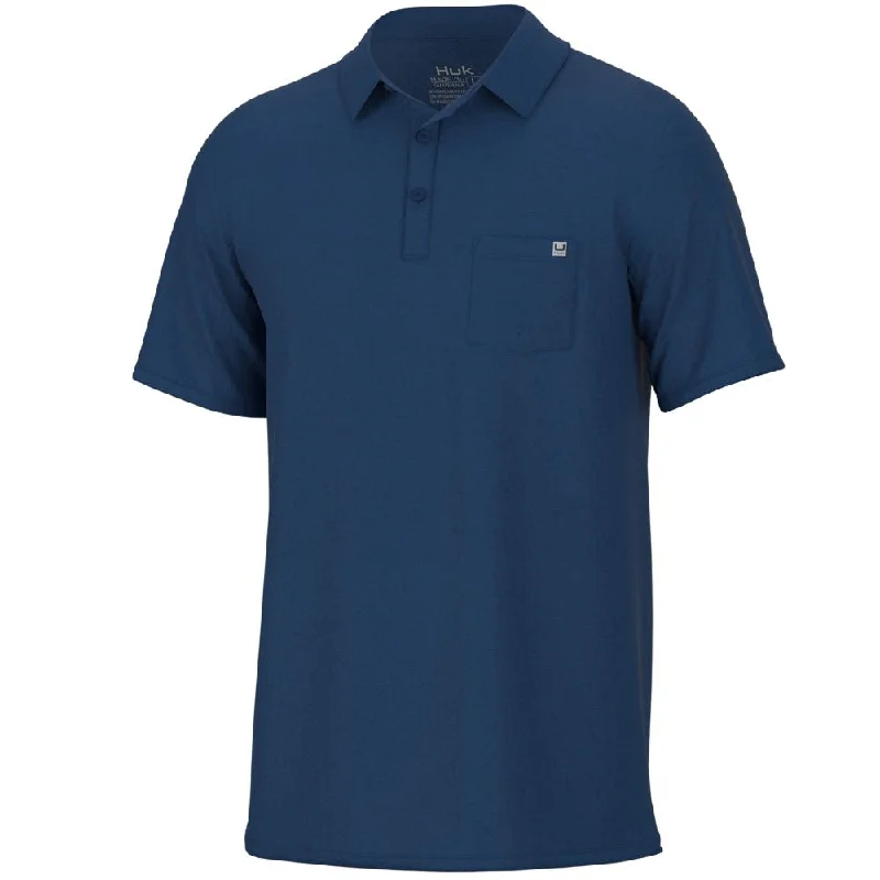 comfy short sleeve t-shirt for sports -'Huk' Men's Waypoint Polo - Set Sail