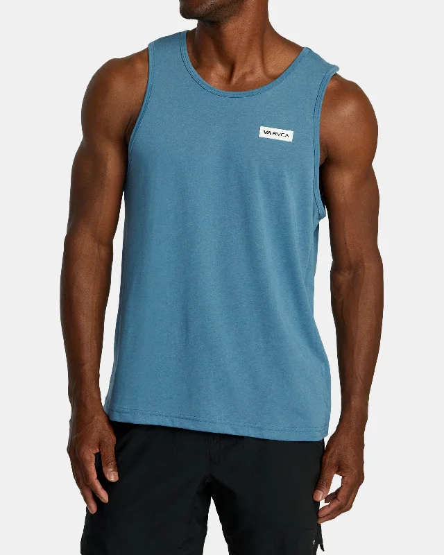 high-performance short sleeve t-shirt for sports -Icon Tank Top - Blue Stone