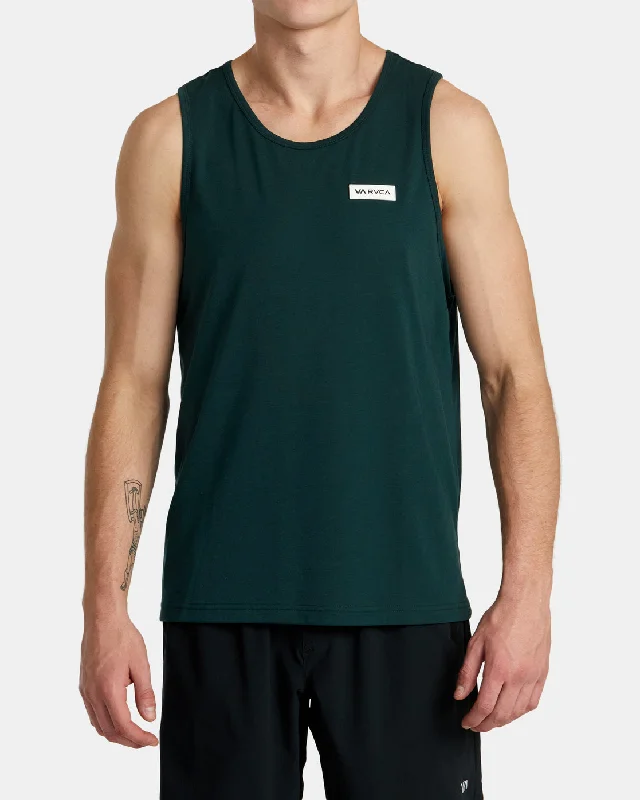 short sleeve t-shirt for running activities -Icon Tank Top - Oil Green