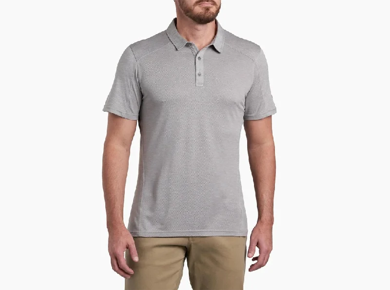 loose fit short sleeve t-shirt for everyday use -'Kuhl' Men's Engineered™ Polo - Cloud Gray